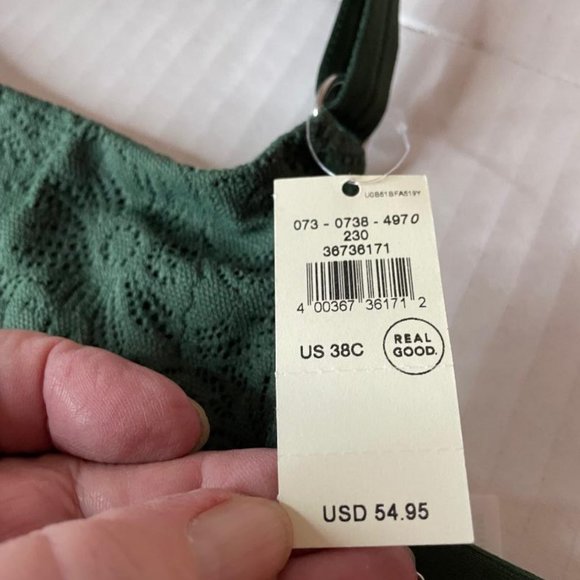 Aerie American Eagle Outfitters Bra Olive Green Light Pads 38C NWT - Picture 3 of 4